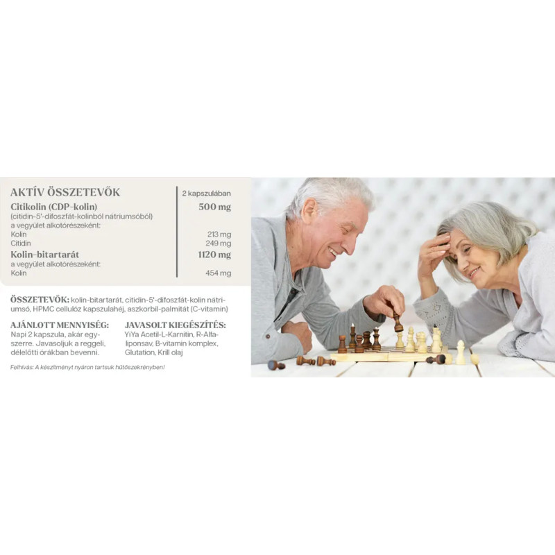 YiYa Citicolină (CDP colină), 60 capsule – molecula de colină care susține funcția cerebrală