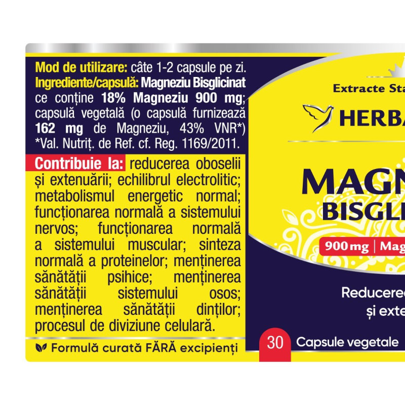 Herbagetica Magnézium-biszglicinát 60 kapszula