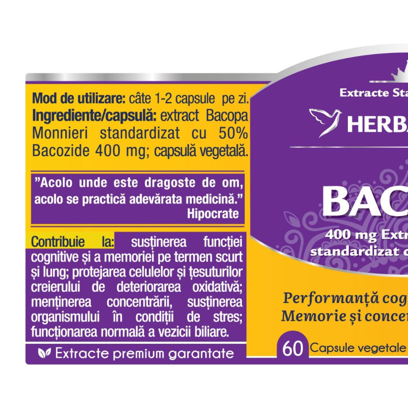 Herbagetica Bacopa 60 capsule