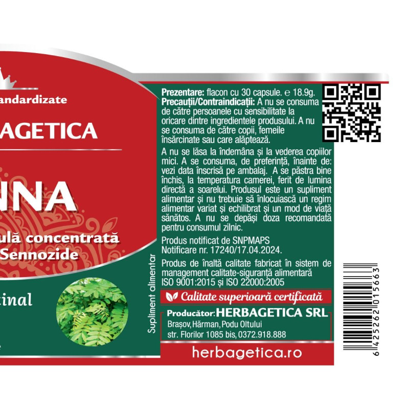 Herbagetica Senna 60 kapszula