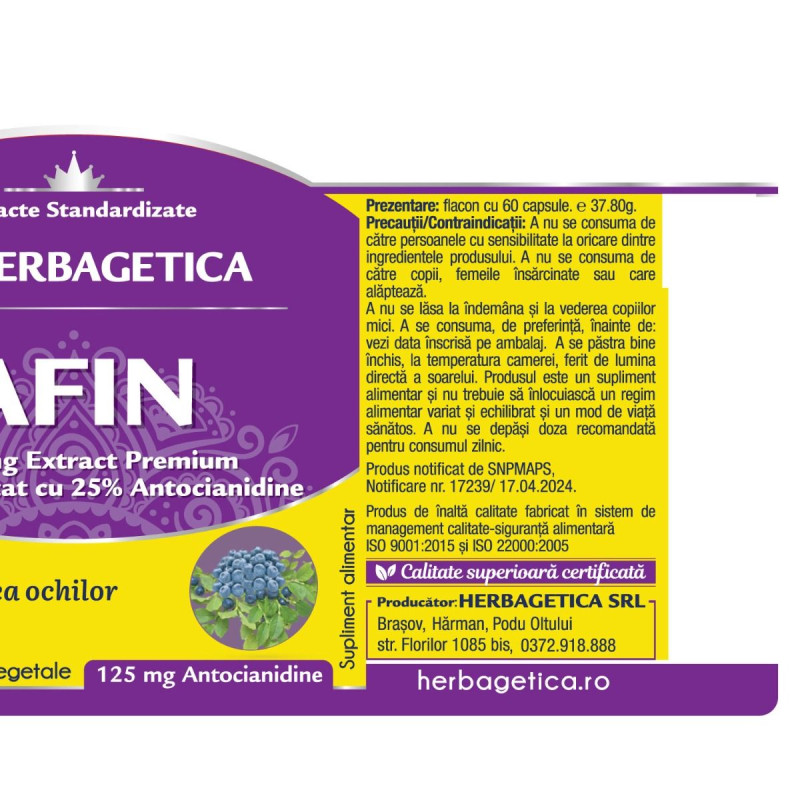 Herbagetica Afin 60 capsule