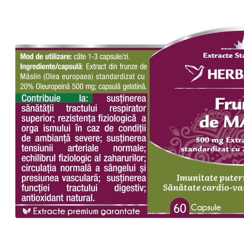 Herbagetica Olajfalevél 60 kapszula