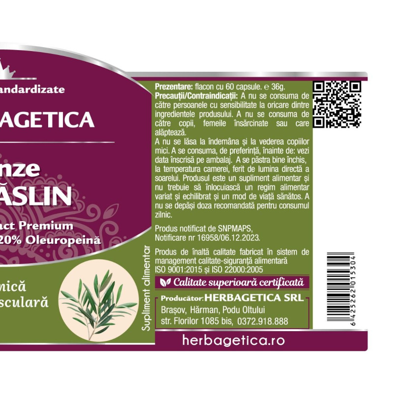 Herbagetica Olajfalevél 60 kapszula