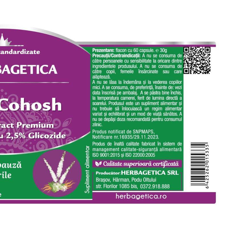 Herbagetica Black Cohosh 60 capsule