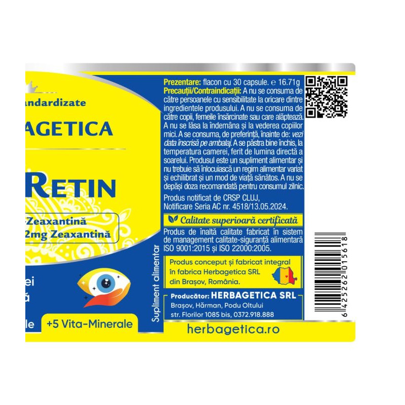 Herbagetica MacuRetin – 30 kapszula