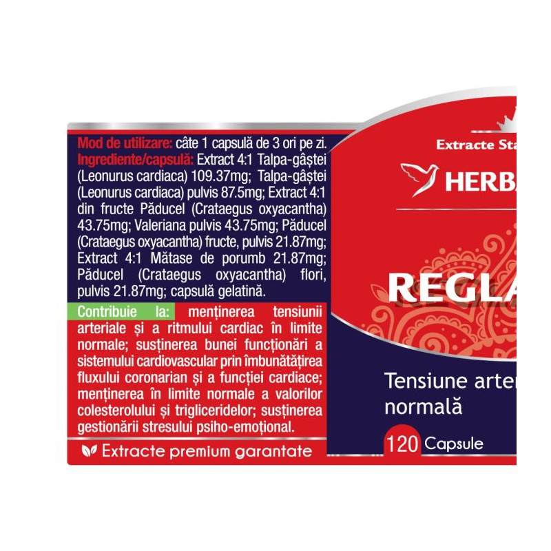 Herbagetica Reglatens – 120 capsule