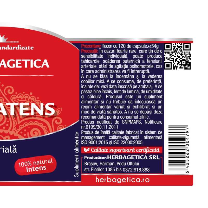 Herbagetica Reglatens – 120 capsule