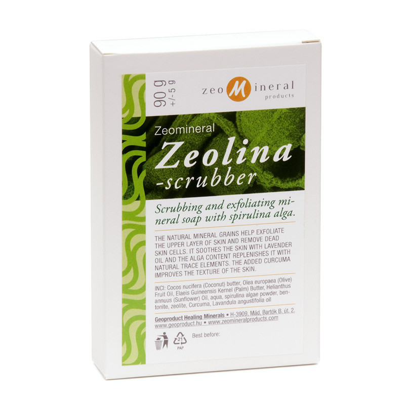 Zeomineral Zeolina Scrubber – Spirulinás natúr radírszappan 90 g