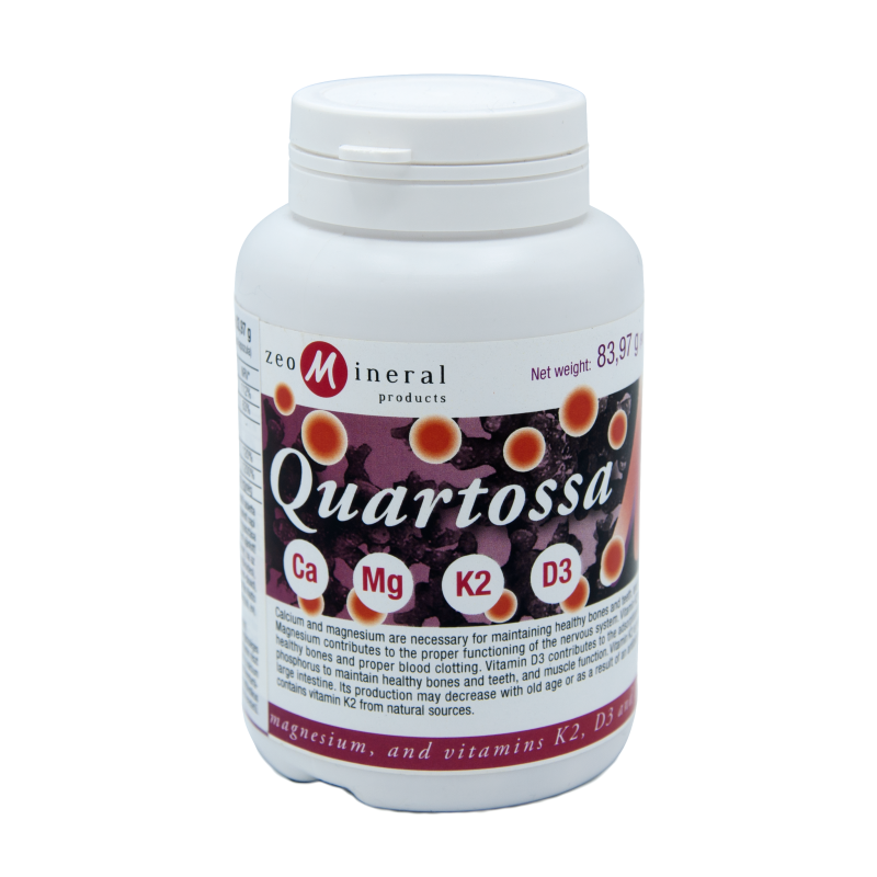 Zeomineral Quartossa Supliment alimentar cu calciu, magneziu, vitaminele D₃ și K₂ și astaxantină