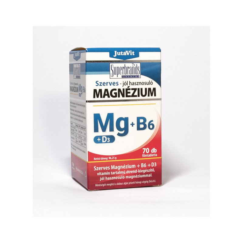 JUTAVIT MAGNEZIU ORGANIC Mg+B6+D3 |70TB USOR ABSORBABIL