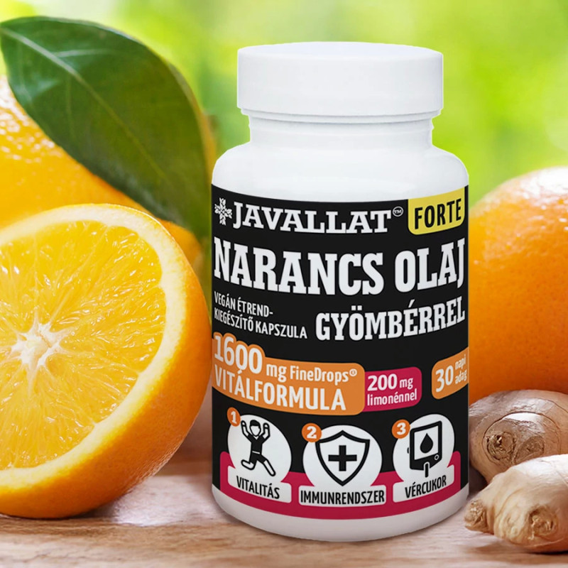 JAVALLAT® Forte Narancs olaj gyömbérrel (60 db)