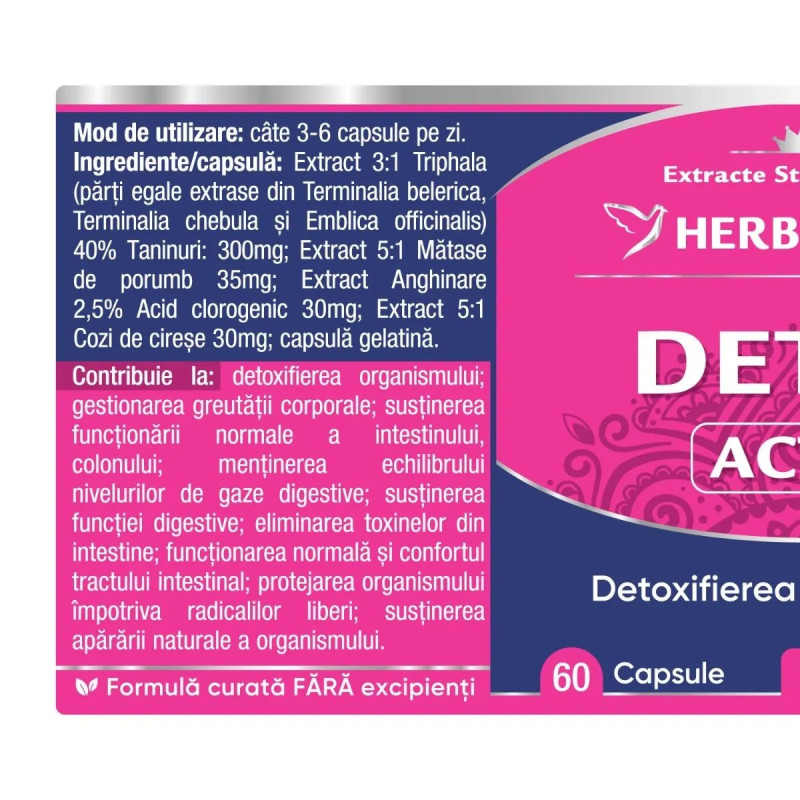Herbagetica Detox Activ - 60 kapszula