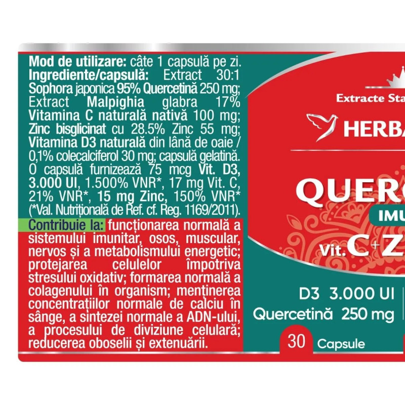 Herbagetica Quercetin Imuno Suport - 60 kapszula