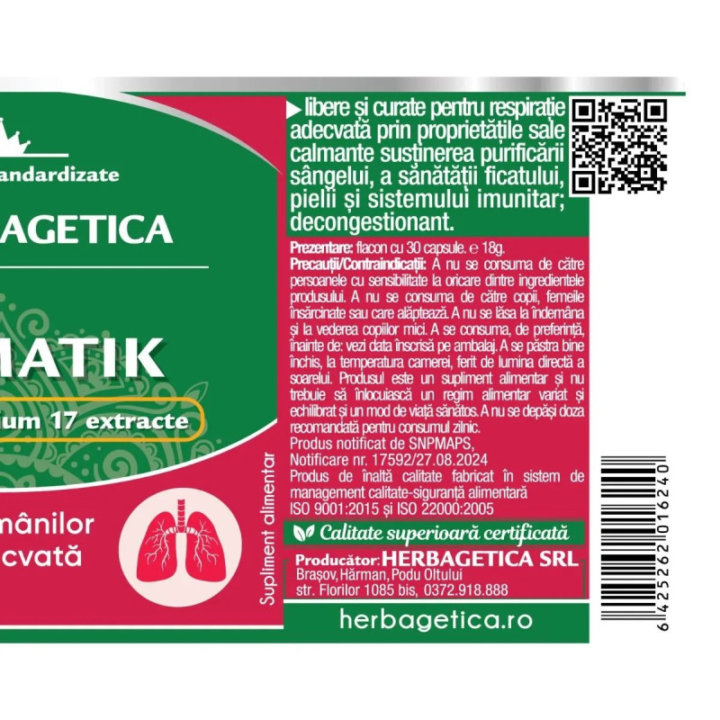 Herbagetica Astmatik – 60 kapszula
