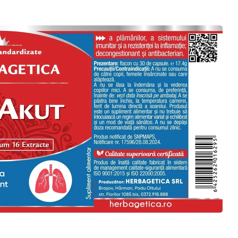 Herbagetica TussAkut – 30 capsule