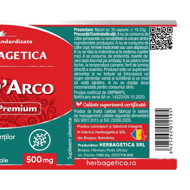 Herbagetica Pau D'Arco – 60 capsule