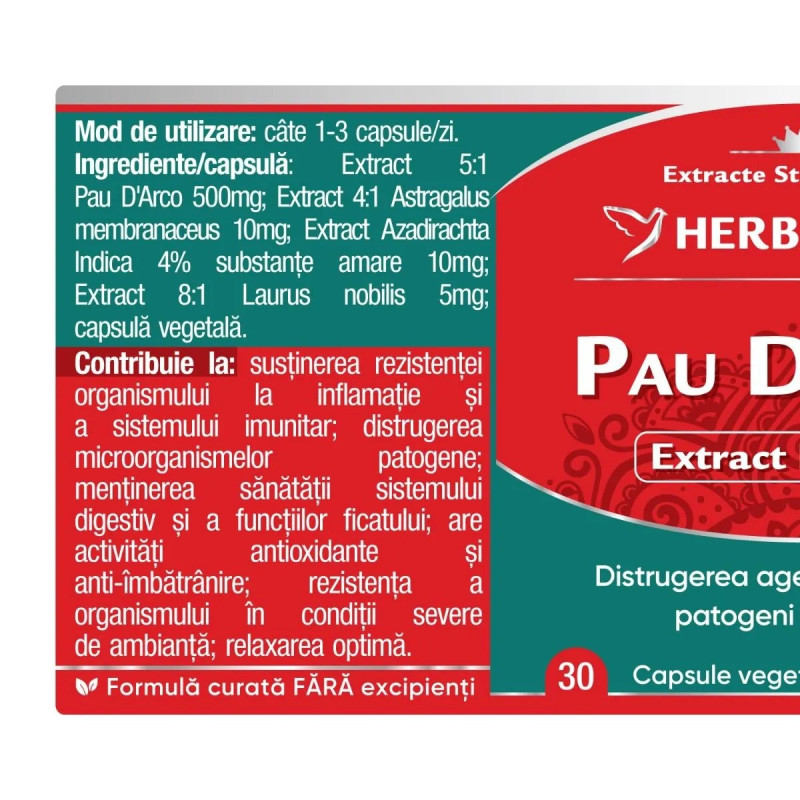 Herbagetica Pau D'Arco – 120 kapszula