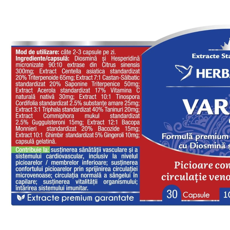 Herbagetica Varicin Complex, 120 kapszula