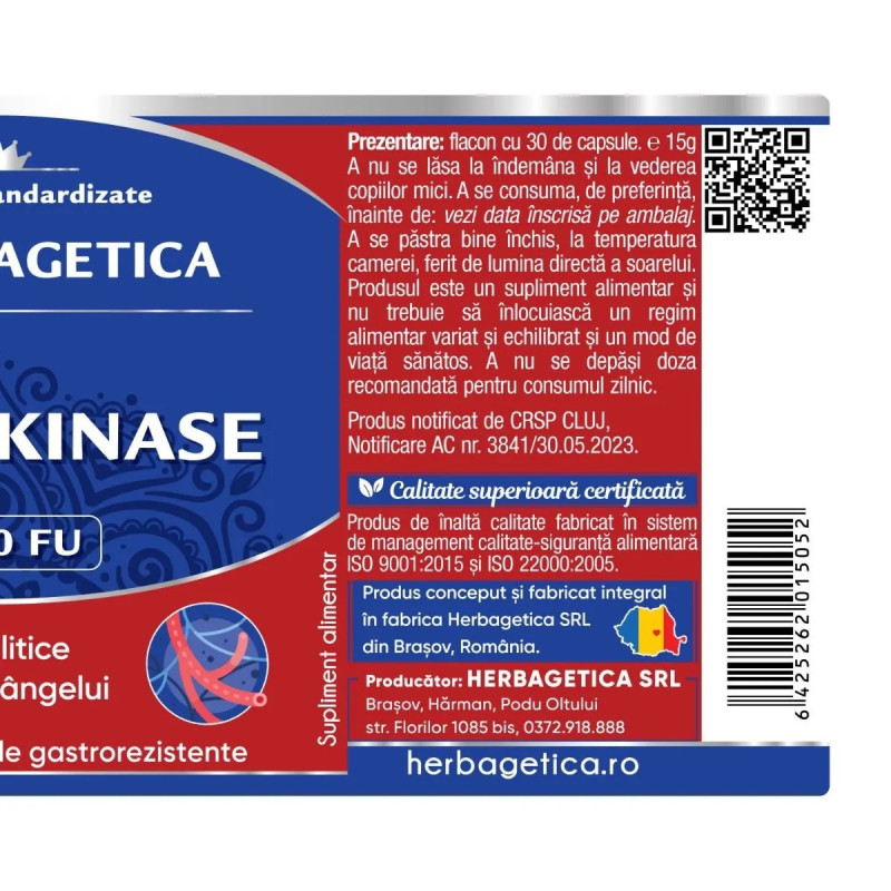 Herbagetica Super Nattokinase 2.750 FU – 30 kapszula