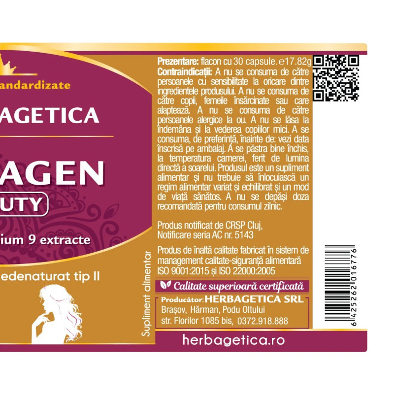 Herbagetica Collagen Beauty, 30 kapszula