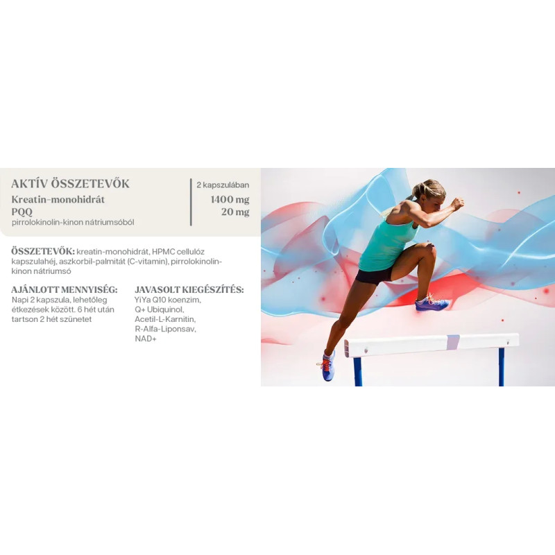 YiYa Kreatin + PQQ 60 Kapszula (Kreatin-monohidrát & Pirrolokinolin-kinon)