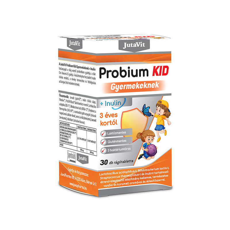 Jutavit Probium KID pentru copii De la varsta de 3 luni Fară lactoza Fară gluten 2 tulpini de bacterii+Inulină